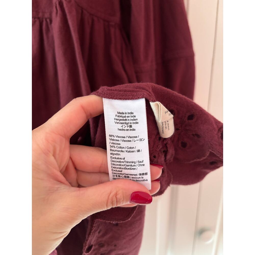 Madewell Burgundy Eyelet Detail Dress M - Picture 7 of 10